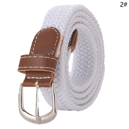 Stretch Canvas Leather Belts for Men Female Casual Knitted Woven Military Tactical Strap Male Elastic Belt for Pants Jeans as picture 4