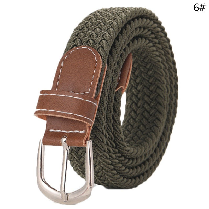 Stretch Canvas Leather Belts for Men Female Casual Knitted Woven Military Tactical Strap Male Elastic Belt for Pants Jeans as picture 8