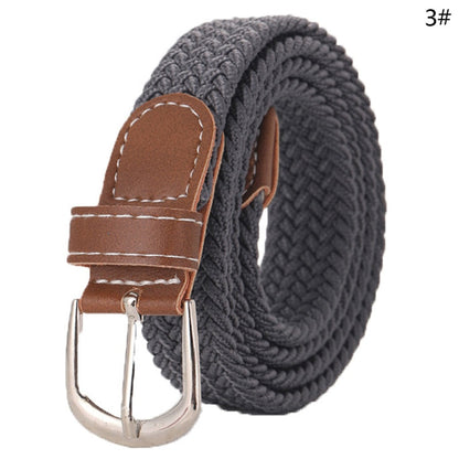 Stretch Canvas Leather Belts for Men Female Casual Knitted Woven Military Tactical Strap Male Elastic Belt for Pants Jeans as picture 6
