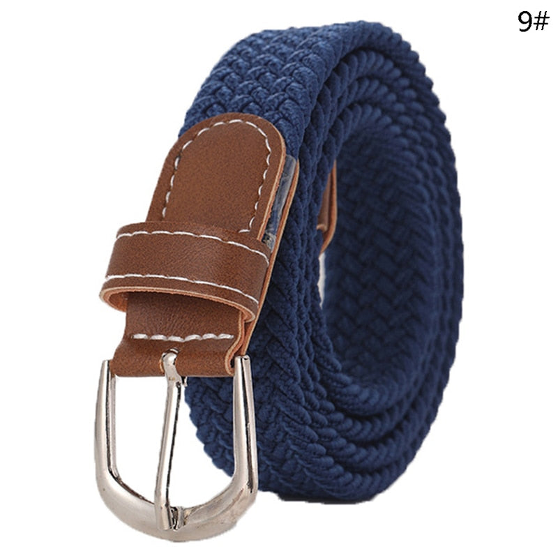 Stretch Canvas Leather Belts for Men Female Casual Knitted Woven Military Tactical Strap Male Elastic Belt for Pants Jeans as picture 3