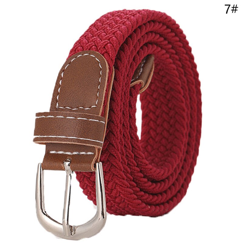 Stretch Canvas Leather Belts for Men Female Casual Knitted Woven Military Tactical Strap Male Elastic Belt for Pants Jeans as picture 10
