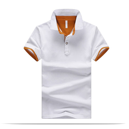 Summer Brand Short Sleeve Polo Shirt Men Turn-Over Collar Fashion Casual Slim Breathable Solid Color Business Men's Polo Shirt 507