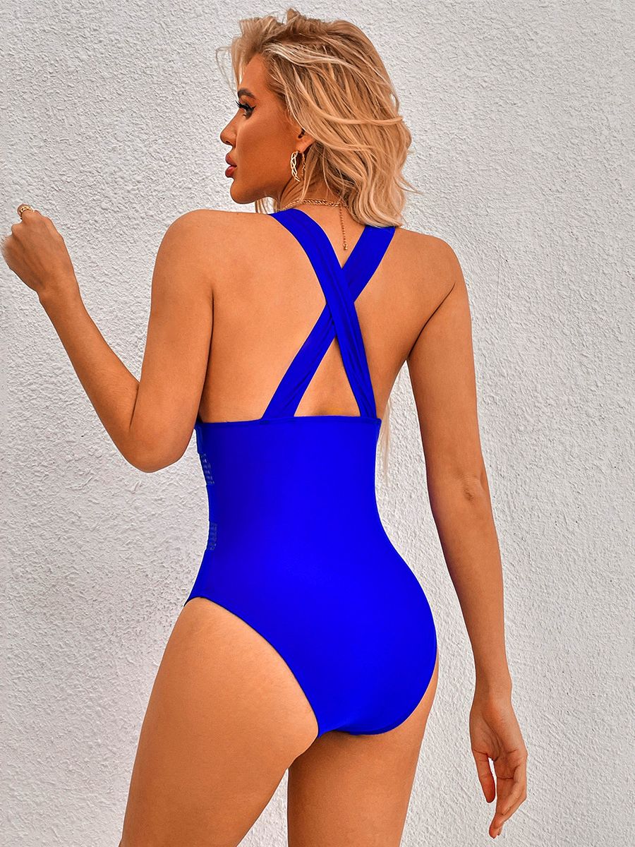 Summer Deep V-neck One-piece Swimsuit Women Sexy Backless Monokini Swimwear 2023 New Beach Bathing Suits Bather Swimming Suits