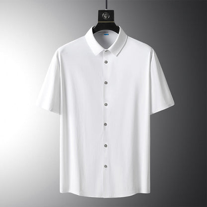 Summer Fashion Business Black White Shirts For Men's Short Sleeves Casual Blouse Clothing 397818 3