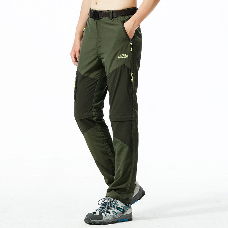 Summer Mens Joggers Pants Stitching Cargo Pant Male Quick Dry Jogger New Fashion Leisure Men Trousers Switchable Shorts