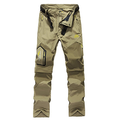 Summer Mens Joggers Pants Stitching Cargo Pant Male Quick Dry Jogger New Fashion Leisure Men Trousers Switchable Shorts Khaki