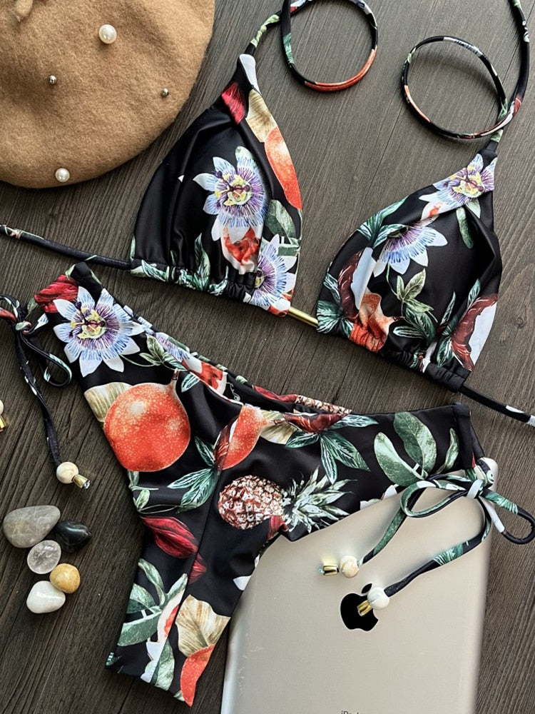 Summer Sexy Printed Swimwear 2023 Women Bikinis Sets Fashion Bandage Push Up Swimming Suit Brazilian Beachwear Bathing Suit