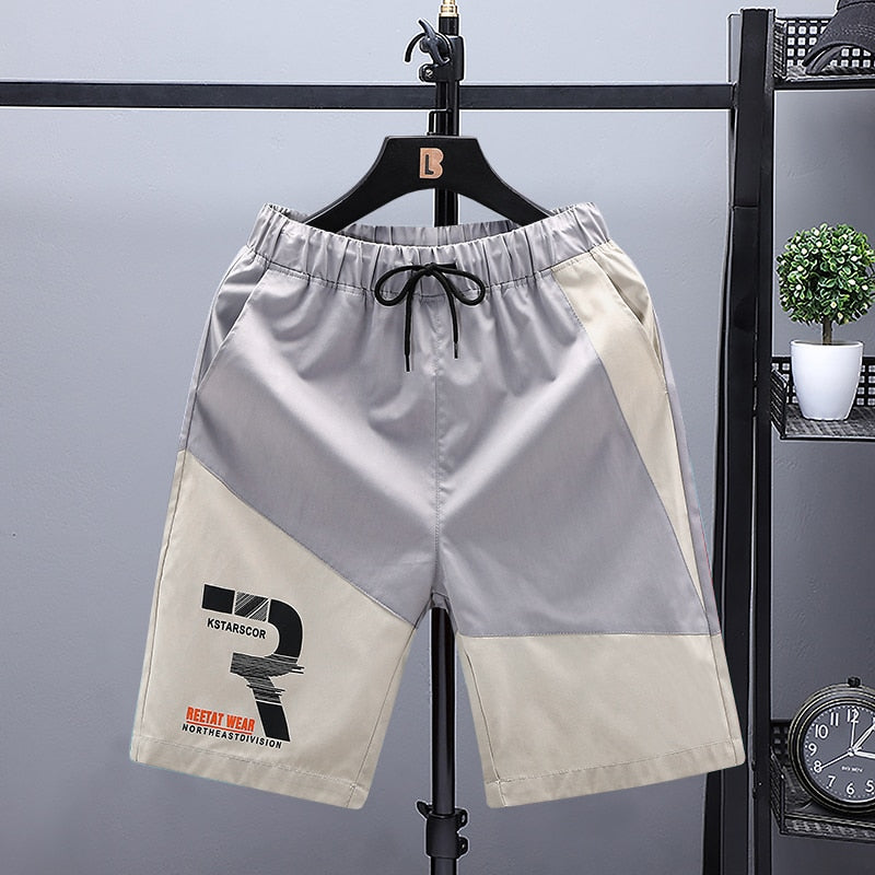 Summer Shorts Men Free Shipping Casual Shorts Male Short Pants Sports Plus Size Patchwork Boy Streetwear Shorts Men 232-Grey