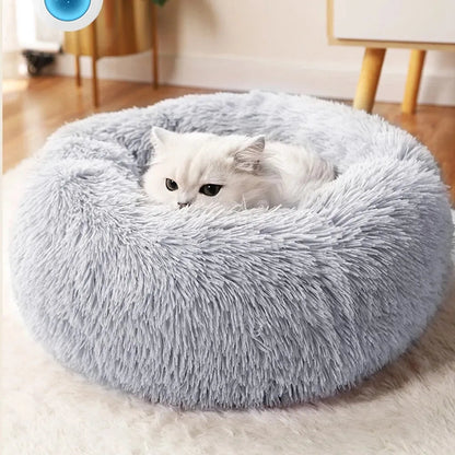 Super Cat Bed Warm Sleeping Cat Nest Soft Long Plush Best Pet Dog Bed for Dogs Basket Cushion Cat Bed Cat Mat Animals Sleeping Grey