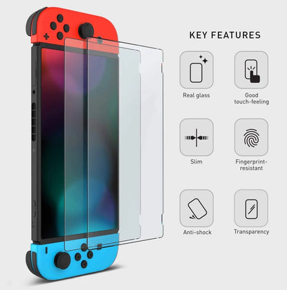 Tempered Glass Screen Protector Compatible-Nintendo Switc/ Switch Lite/ Switch OLED Hard Protector Film for Switch Game Console