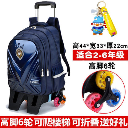 Trolley Children School Bags With Wheels Mochila Kids Backpack Trolley Luggage For Girls Boys backpack Escolar Backbag Schoolbag 6 wheel blue1