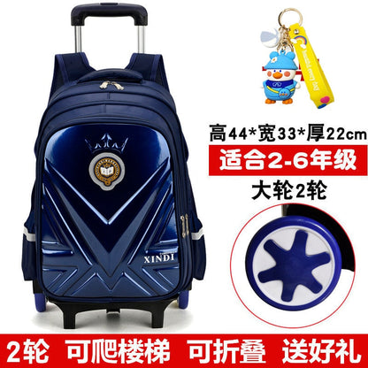 Trolley Children School Bags With Wheels Mochila Kids Backpack Trolley Luggage For Girls Boys backpack Escolar Backbag Schoolbag 2 wheel blue
