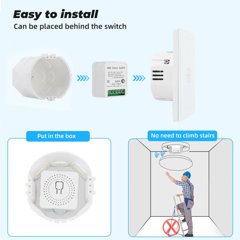 Tuya 16A WiFi Smart Switch with 2-Way Control and Voice Support for Alexa, Google Home, and Yandex Alice"