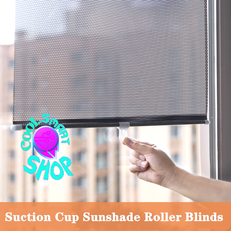 Universal Sunshade Roller Blinds Curtains Retractable Heat Insulation And Shading Curtain Suction Cup Window Sun-shading Curtain