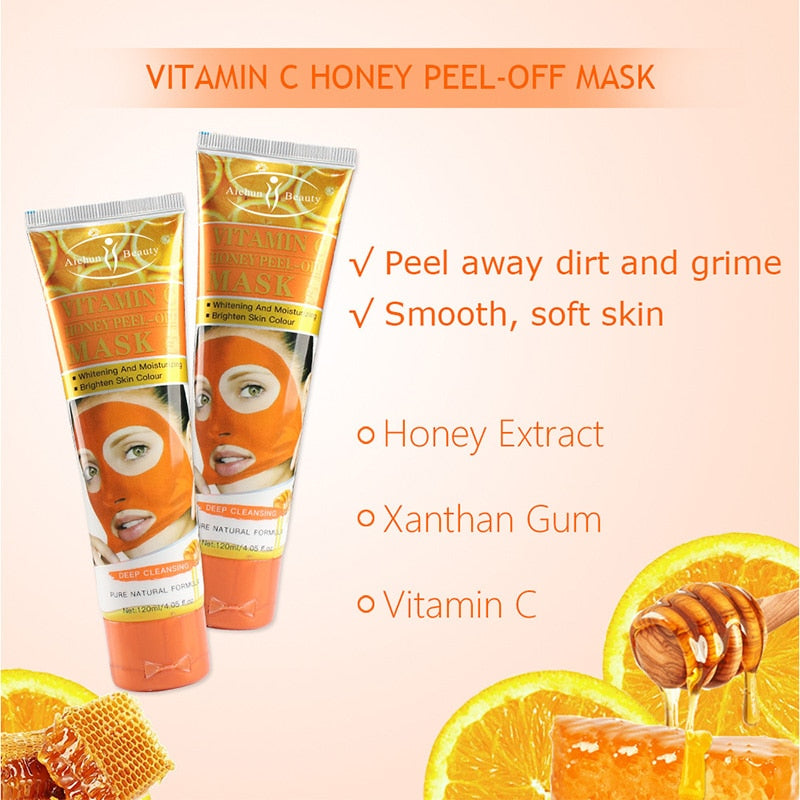 VC Moisturizing Peeling Mask Gentle Oil Control Mask Purify Pores Facial Mask Removes Deep Dirt Honey Peel-off Mask 120g