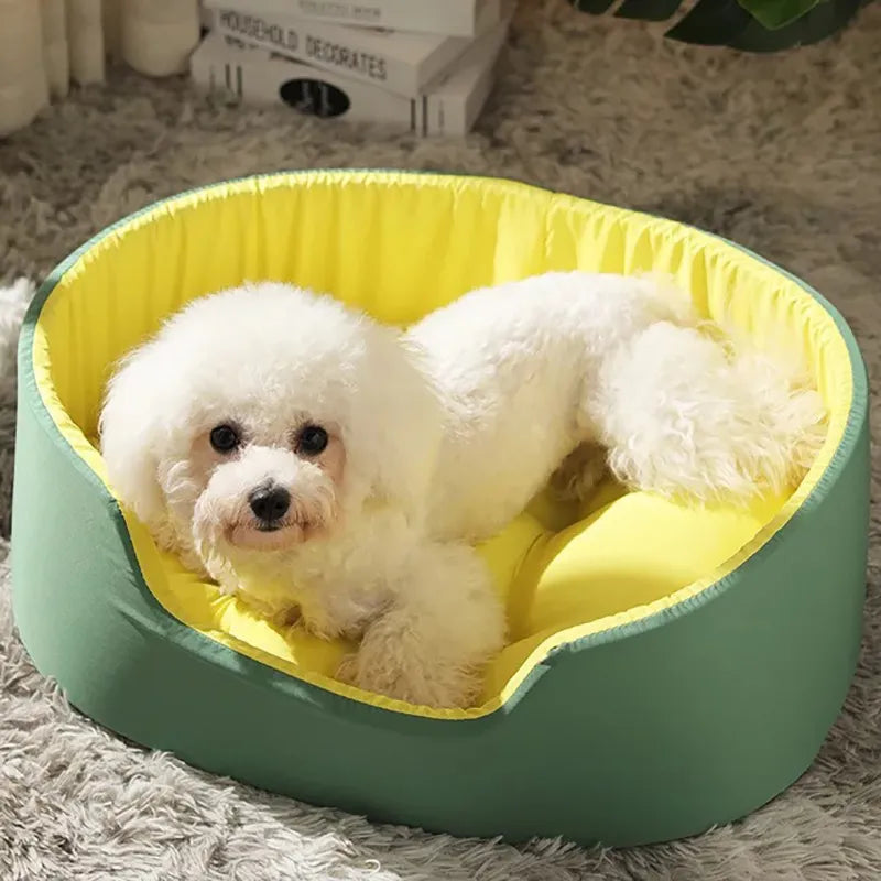 Very Soft Luxury Dog Bed Kennel Cat House Pet Cozy Cushion Pet Basket Puppy For Sofa Lounger Small Medium Dogs Beds Pillow Mat Green