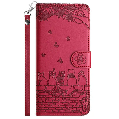 Wallet Cat Embossed Flip Over Leather Case For Xiaomi Poco X5 M4 Pro