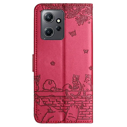 Wallet Cat Embossed Flip Over Leather Case For Xiaomi Poco X5 M4 Pro