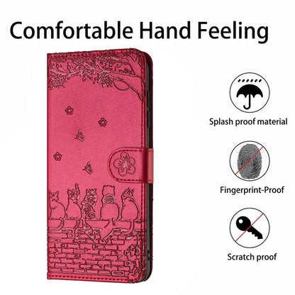 Wallet Cat Embossed Flip Over Leather Case For Xiaomi Poco X5 M4 Pro