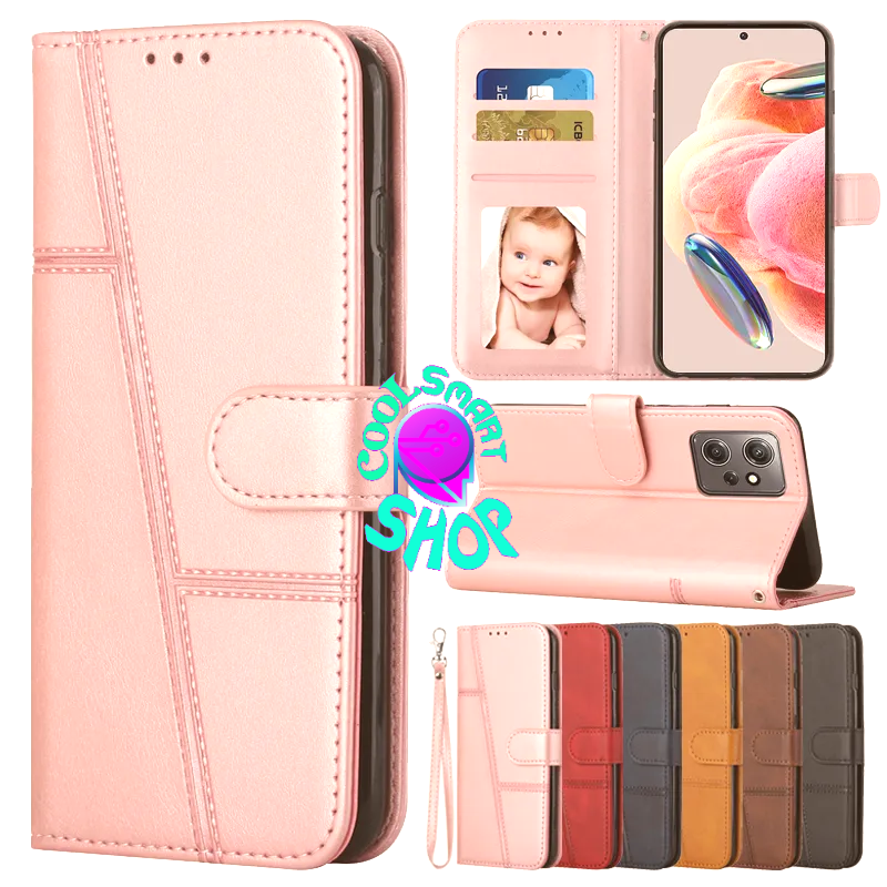 Wallet Flip Cowhide Pattern Anti Drop Leather Cover For Xiaomi Redmi 12 12C Note 12 12S 12 Pro Plus 11S Pro