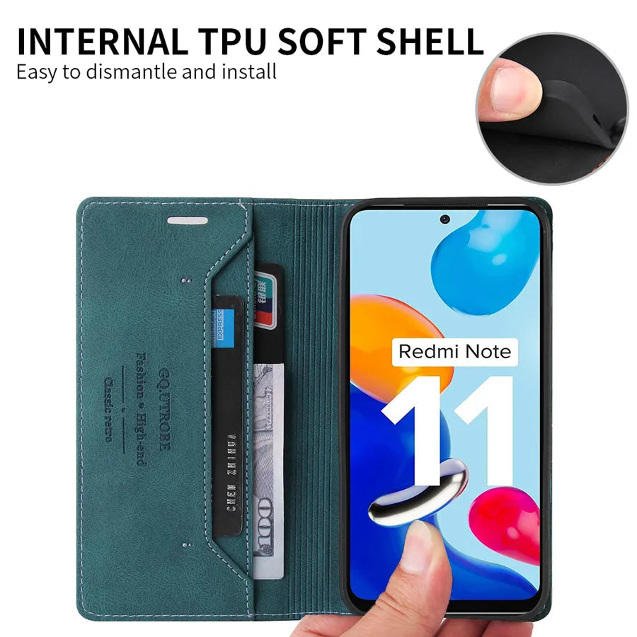 Wallet Flip Leather Case For Xiaomi Redmi 12C 10C 9A 9C Note 12 Pro Plus 11 Pro 11S 10 Pro 9 Pro 8T 7 Mi Poco M5 12T Pro