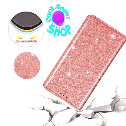 Wallet Glitter Leather Case For Xiaomi Redmi Note 12S 11 Pro 11S 10 Pro 9 Pro 8 12C 10C 9A 9C 9T Poco X5 Pro 11T 12T Pro 13 Lite