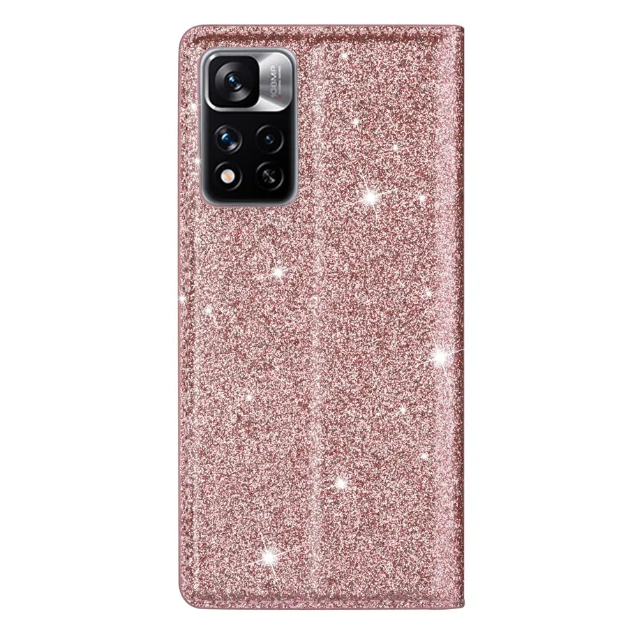 Wallet Glitter Leather Case For Xiaomi Redmi Note 12S 11 Pro 11S 10 Pro 9 Pro 8 12C 10C 9A 9C 9T Poco X5 Pro 11T 12T Pro 13 Lite