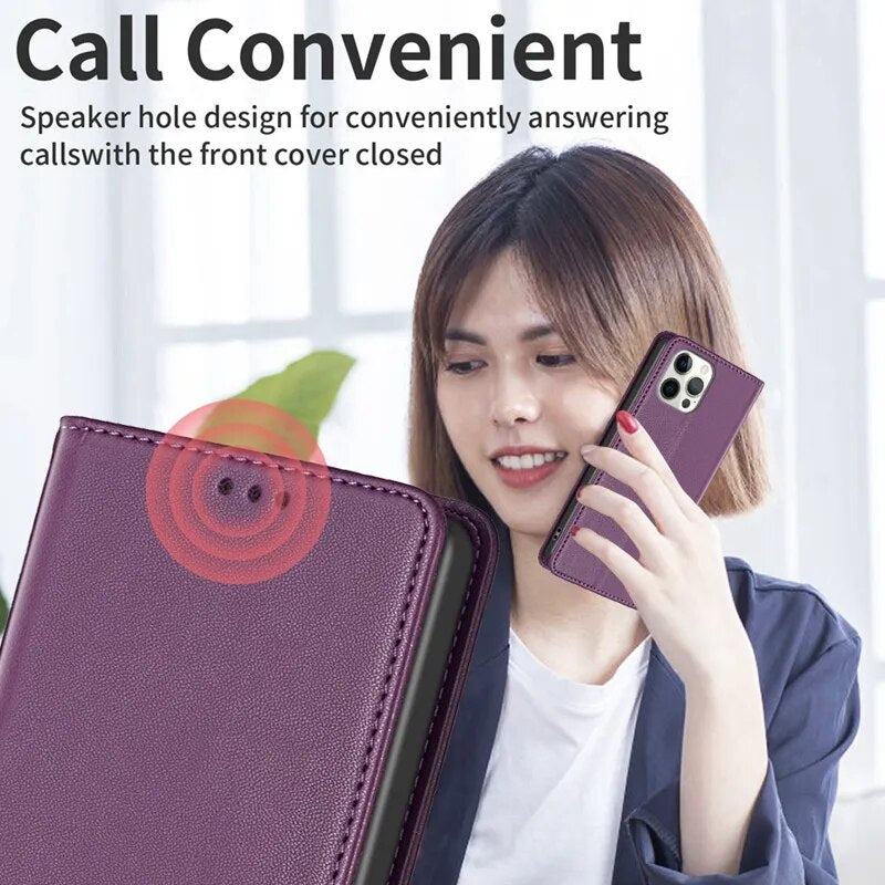 Wallet Magnetic Flip Leather Case For Xiaomi 13 Lite 12T 12 Lite 11T 11 Lite Poco X5 Pro F5 Pro X3 NFC Redmi 12 Note 12 11 Pro 9