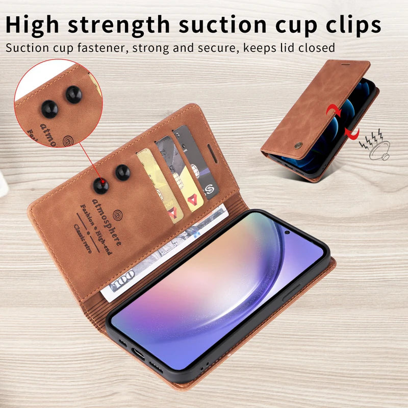 Wallet Magnetic Leather Case For Samsung Galaxy A73 A72 A71 A54 A53 A52 A51 A34 A33 A32 A23 A21S A14 A13 A12 A04 A8 2018 M13 M23