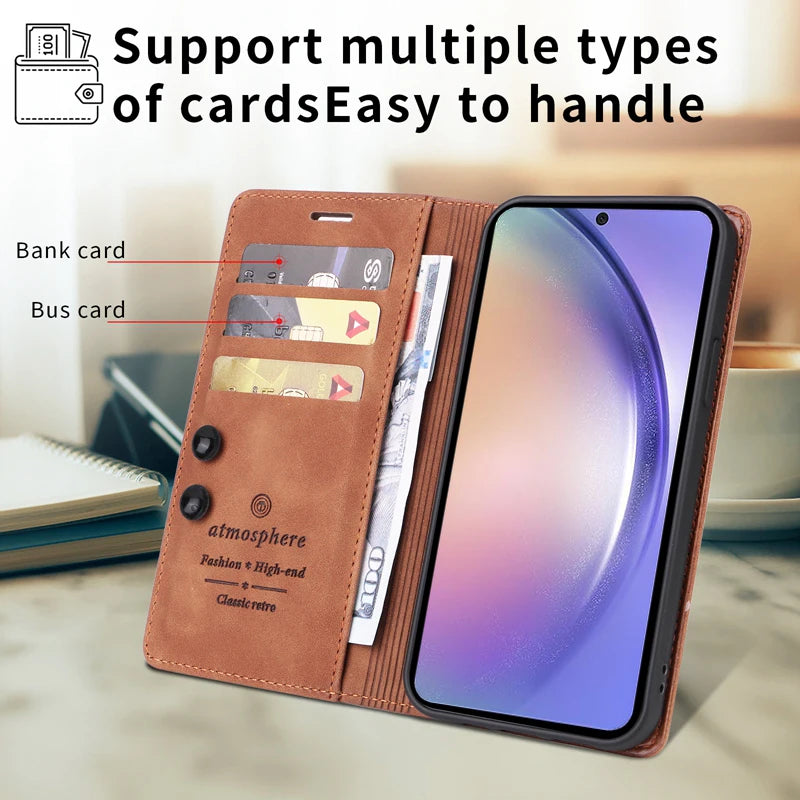 Wallet Magnetic Leather Case For Samsung Galaxy A73 A72 A71 A54 A53 A52 A51 A34 A33 A32 A23 A21S A14 A13 A12 A04 A8 2018 M13 M23