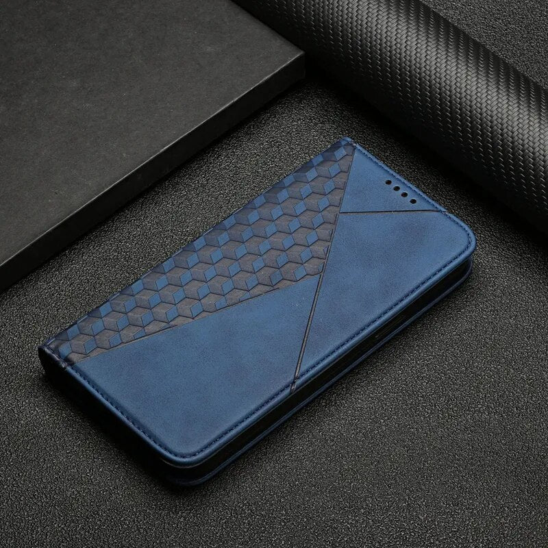 Wallet Magnetic Leather Case For Xiaomi 13 12T 11T Pro Redmi 12C 10C 9 Note 12 12S 12 Pro 11 Pro 10 10 Pro 9 Pro Poco X5 X3 NFC Blue