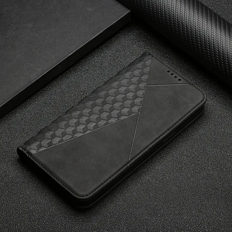 Wallet Magnetic Leather Case For Xiaomi 13 12T 11T Pro Redmi 12C 10C 9 Note 12 12S 12 Pro 11 Pro 10 10 Pro 9 Pro Poco X5 X3 NFC Black