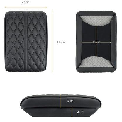 Wave Embroider PU Leather Car Armrest Mat Center Console Arm Rest Protection Cushion Auto Armrests Storage Box Cover Pad