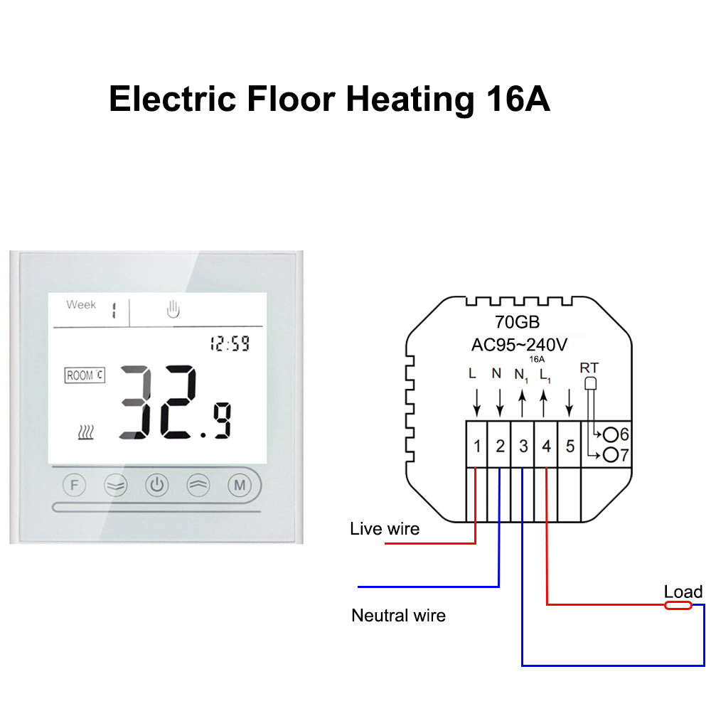 WiFi Smart Thermostat Touch screen Temperature controller for Water/Electric/Gas Boiler Works with Smart Home