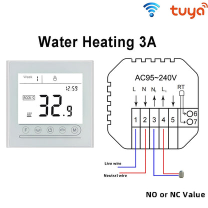 WiFi Smart Thermostat Touch screen Temperature controller for Water/Electric/Gas Boiler Works with Smart Home MK72-GA-BW