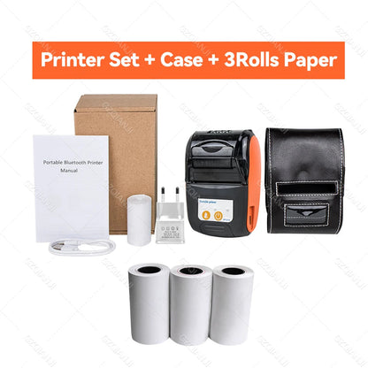 Wireless Mini Thermal Printers Portable Receipt Printer Bluetooth 58mm Mobile Phone Android POS PC Pocket Bill Makers Impresora Add 3 Rolls 1 CHINA US plug