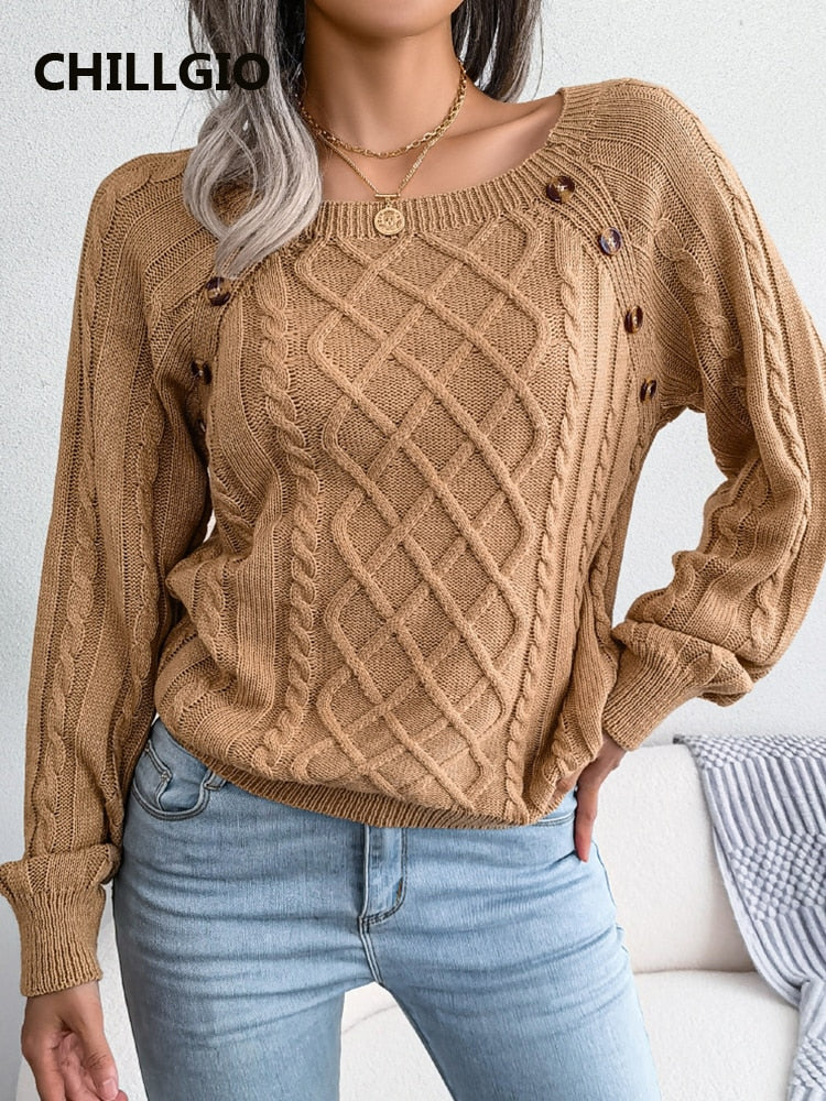 Women Knitted Pullovers Casual Streetwear Knitwear Long Sleeves Elastic Tricots New Autumn Winter Warm Knitting Sweater Khaki