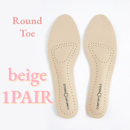Women Sandal Insoles Antislip Soft Bottom Breathable Deodorzation High Heel Insoles High-Heeled Shoes Sole Stickers Pad1Pair Beige Round