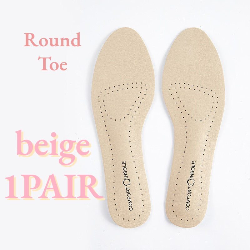 Women Sandal Insoles Antislip Soft Bottom Breathable Deodorzation High Heel Insoles High-heeled Shoes Sole Stickers Pad1Pair Beige round