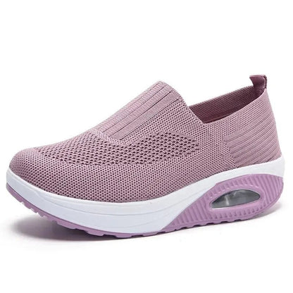 Women's Mesh Breathable Running Shoes, Solid Color Lace Up Front Summer Walking Shoes, Flying Woven Casual Sneakers Pink