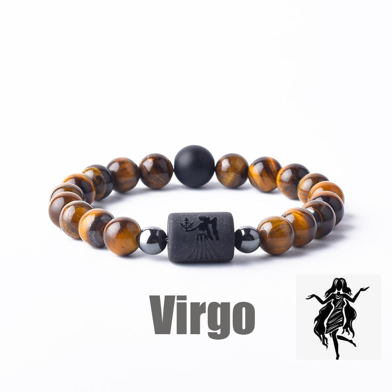 Zodiac Sign Bracelet - Cancer, Virgo, Leo, Libra, Friendship Gift 26 Virgo 8mm Beads