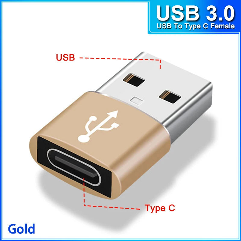 otg Type C to Micro usb cable Converter Type C To USB 3.0 OTG Adapter for MacbookPro Xiaomi Samsung phone Charging Cable charger USBtoTypeC F gold