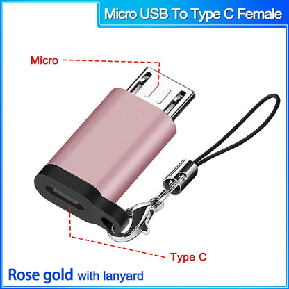 otg Type C to Micro usb cable Converter Type C To USB 3.0 OTG Adapter for MacbookPro Xiaomi Samsung phone Charging Cable charger MicroToTypeC F rose