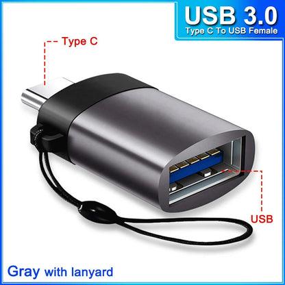 otg Type C to Micro usb cable Converter Type C To USB 3.0 OTG Adapter for MacbookPro Xiaomi Samsung phone Charging Cable charger TypeCtoUSB F gray