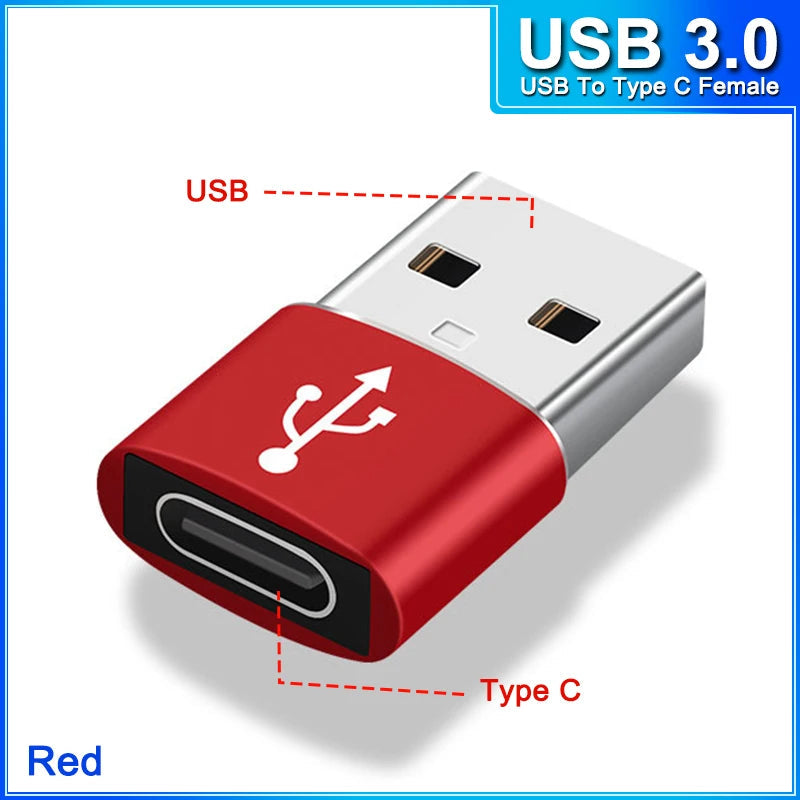 otg Type C to Micro usb cable Converter Type C To USB 3.0 OTG Adapter for MacbookPro Xiaomi Samsung phone Charging Cable charger USBtoTypeC F red