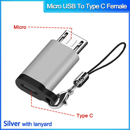 otg Type C to Micro usb cable Converter Type C To USB 3.0 OTG Adapter for MacbookPro Xiaomi Samsung phone Charging Cable charger MicroToTypeC Fsilver