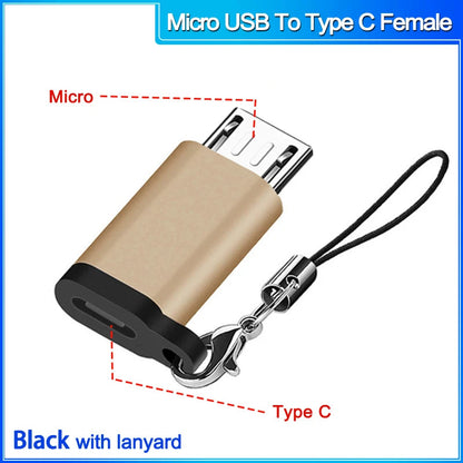 otg Type C to Micro usb cable Converter Type C To USB 3.0 OTG Adapter for MacbookPro Xiaomi Samsung phone Charging Cable charger MicroToTypeC F gold