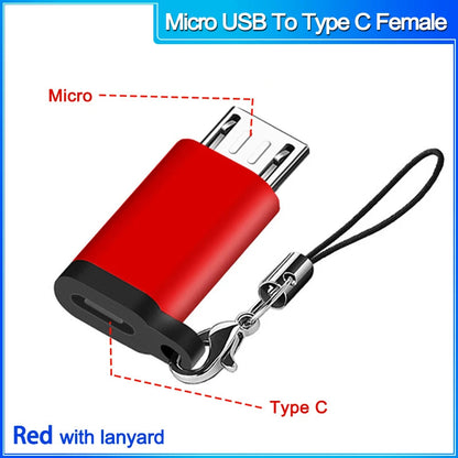 otg Type C to Micro usb cable Converter Type C To USB 3.0 OTG Adapter for MacbookPro Xiaomi Samsung phone Charging Cable charger MicroToTypeC F red