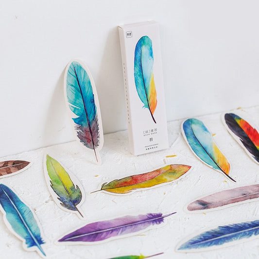 30 Pcs/Box Creative Colorful Feather Bookmark Cute Paper Stationery Bookmarks Book Clip Office Accessories School Supplies Default Title
