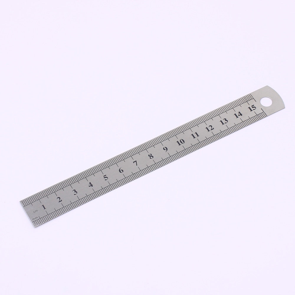 1PCS 15cm 6 Inch Ruler Precision Stainless Steel Metal Ruler Double-sided Learning Office Stationery Writing Supplies